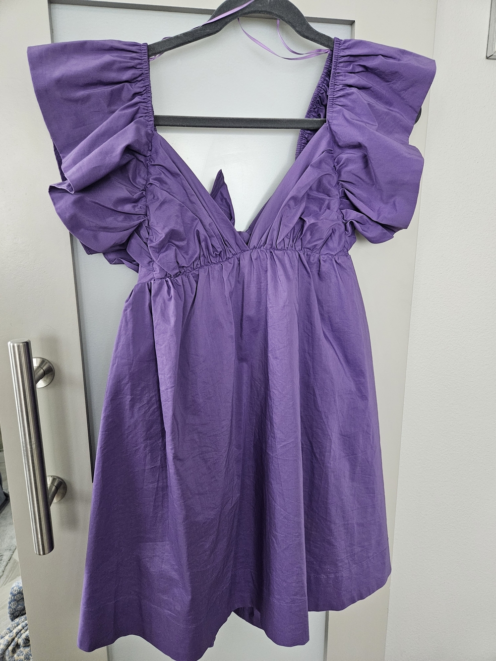 Purple MINI DRESS with Ruffle Sleeves College GAMEDAY